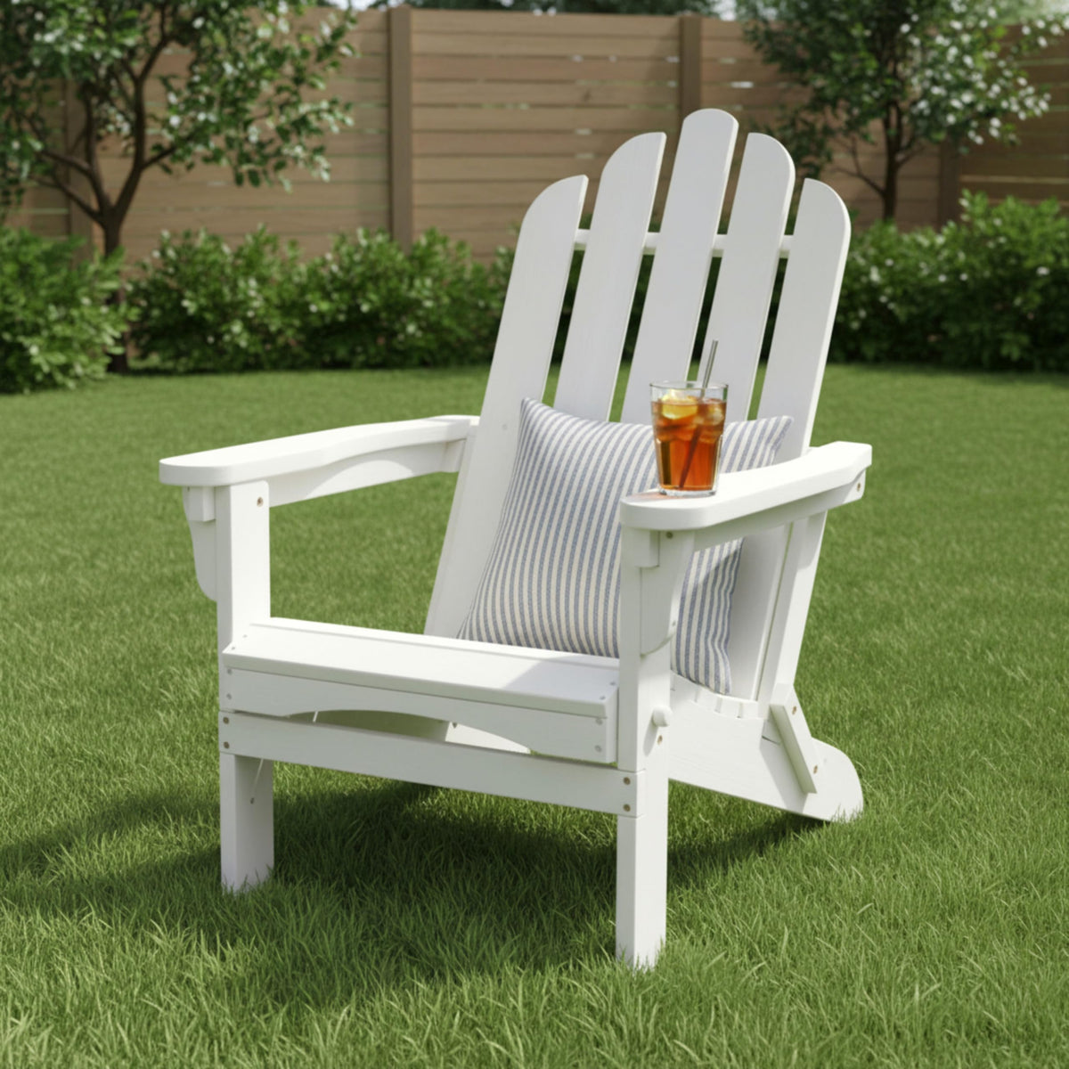 Eggshell White Wooden Outdoor Folding Chair Y9059