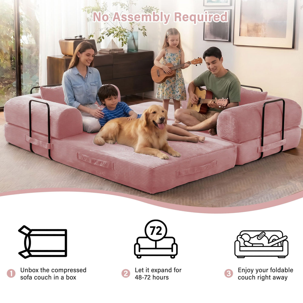 79" Convertible Sofa Bed Sleeper Futon Couch D92650