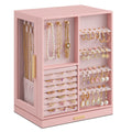Jelly Pink 5 Drawers Rotating Jewelry Box Organizer V816654