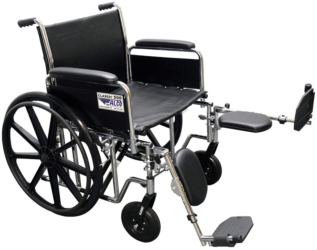 22" Heavy Duty Chrome Wheelchair with Removable Full Arms D718