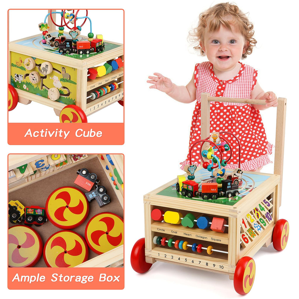 Wooden 7-in-1 Activity Cube E5885