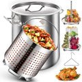 40QT Stainless Steel Stockpot with Basket A928