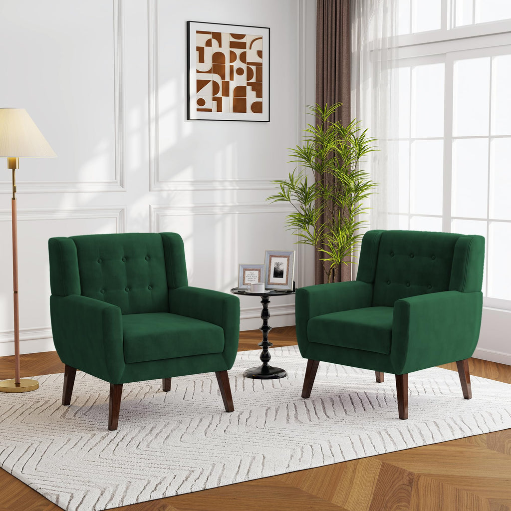 Velvet Accent Chairs Set of 2 B537