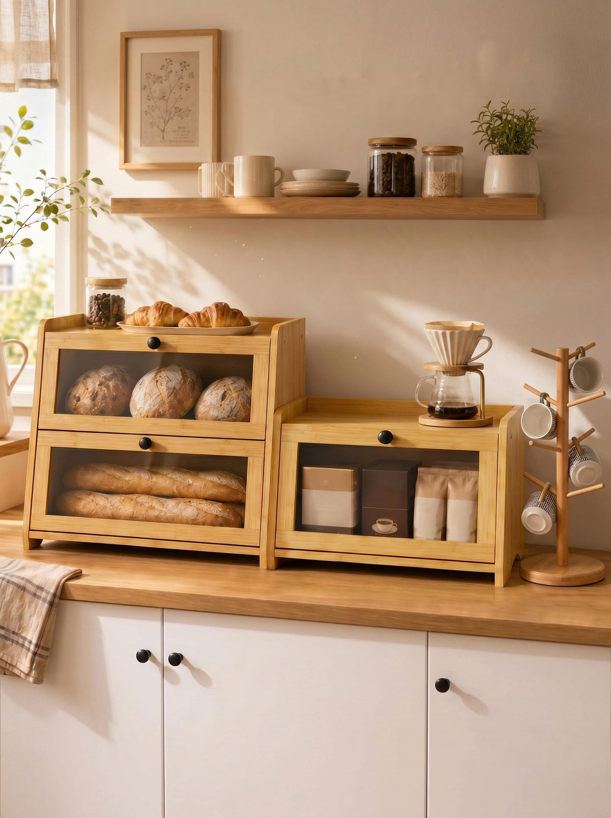 Bread Box with Top Shelf, 1 Tier U246