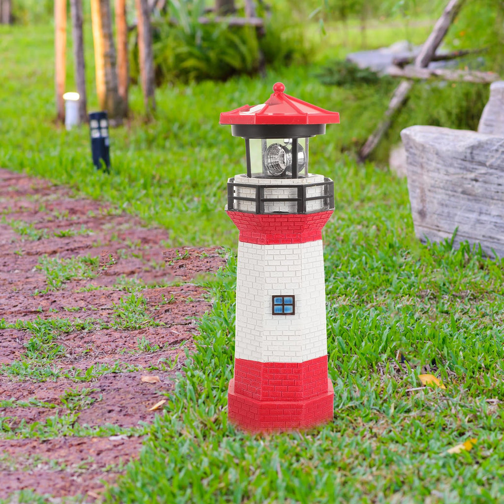 Solar Powered Rotating Lighthouse Resin LED Light K9312