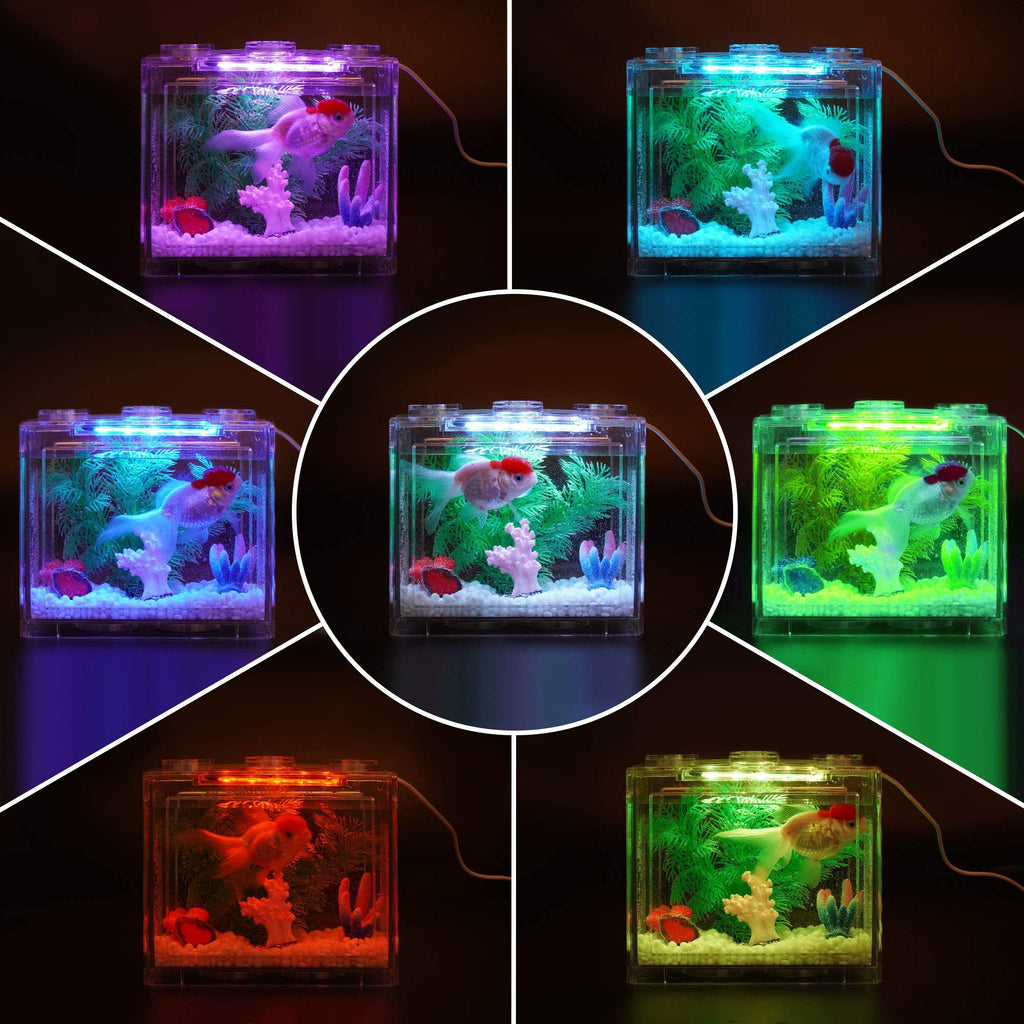0.6 Gallon Betta Fish Tank Aquarium Kit with LED Lighting D53130