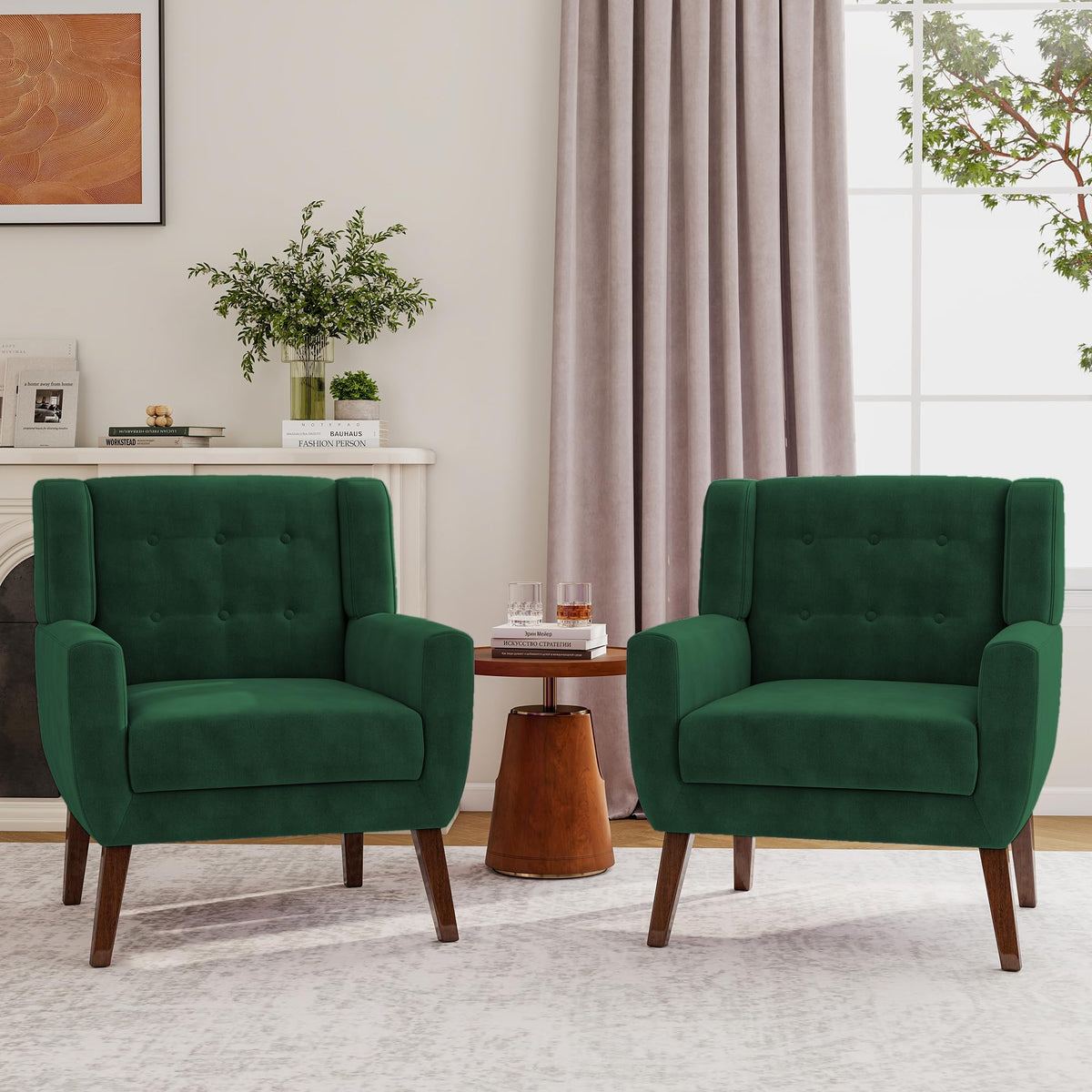 Velvet Accent Chairs Set of 2 B537
