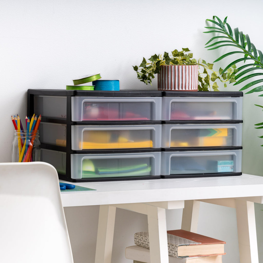 Black 3-Drawer Plastic Desktop Organizer S847097
