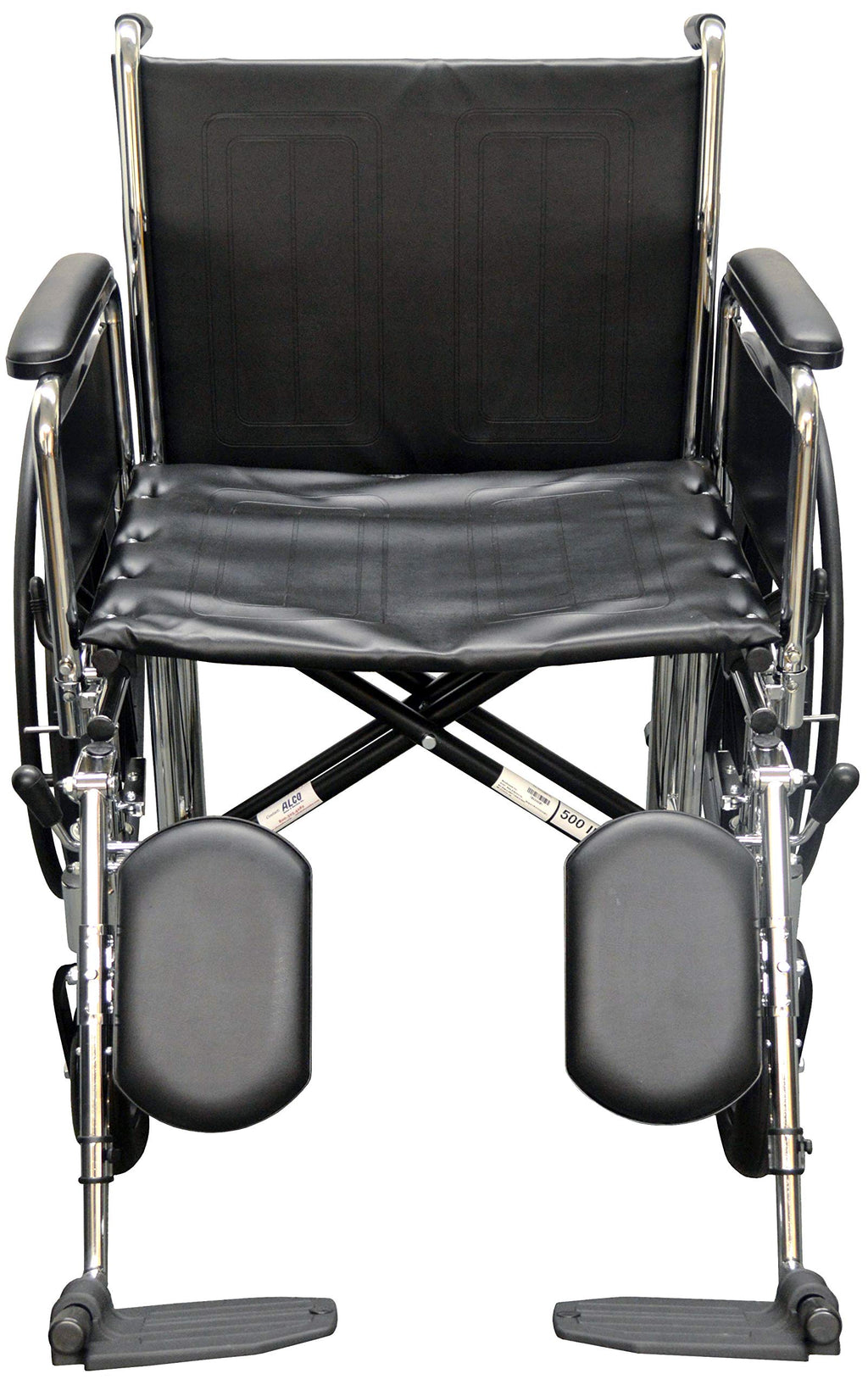 22" Heavy Duty Chrome Wheelchair with Removable Full Arms D718