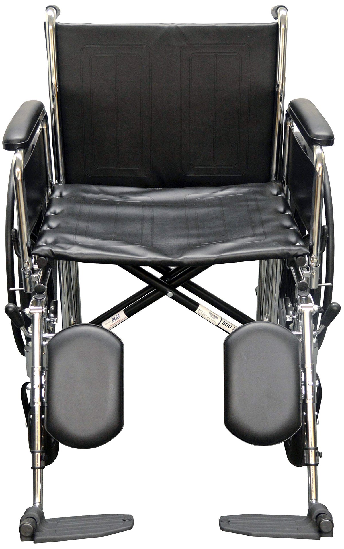 22" Heavy Duty Chrome Wheelchair with Removable Full Arms D718