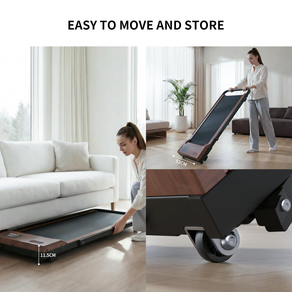 2 in 1 Under Desk Treadmill 2.5HP Portable Treadmill L5722