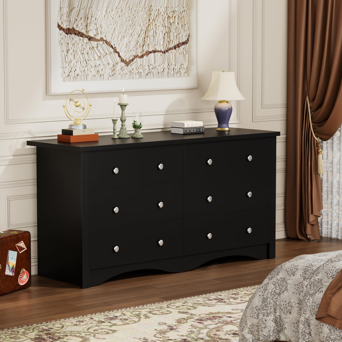 Black 6 Drawer Dresser P992186