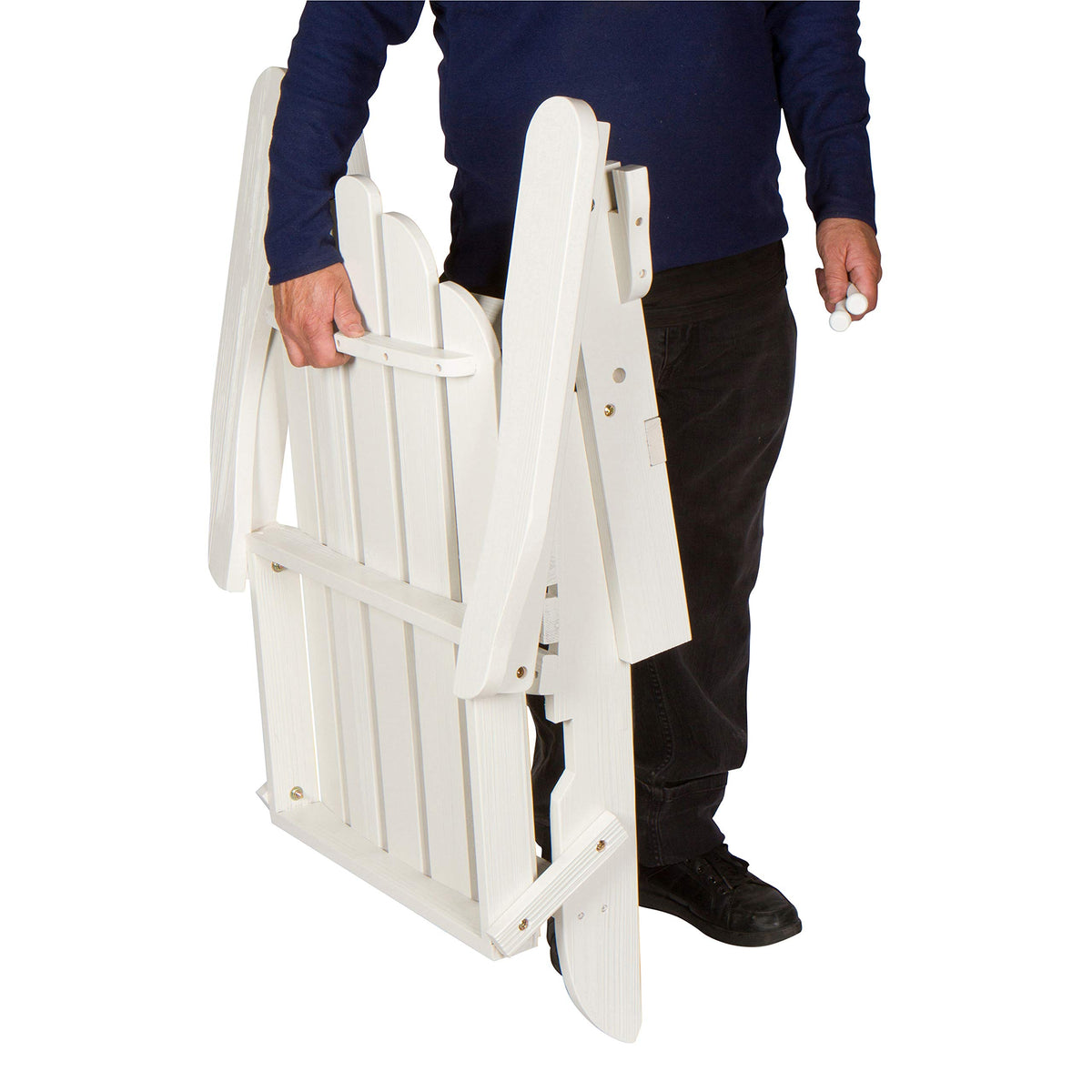 Eggshell White Wooden Outdoor Folding Chair Y9059