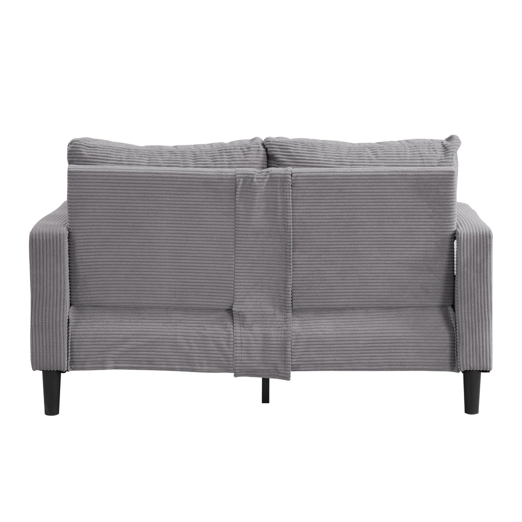 Light Gray 2-seat Upholstered Sofa with 2 Pillows V976