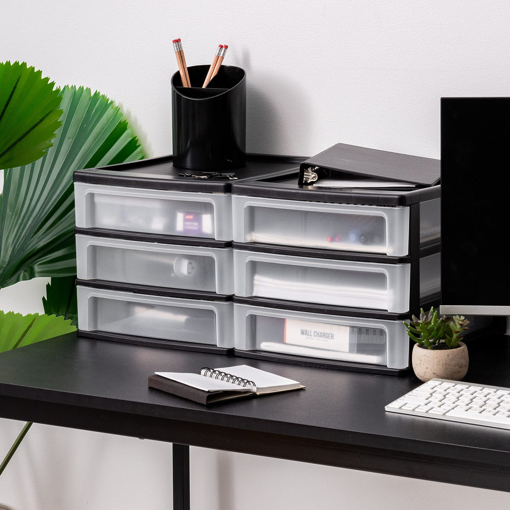 Black 3-Drawer Plastic Desktop Organizer S847097