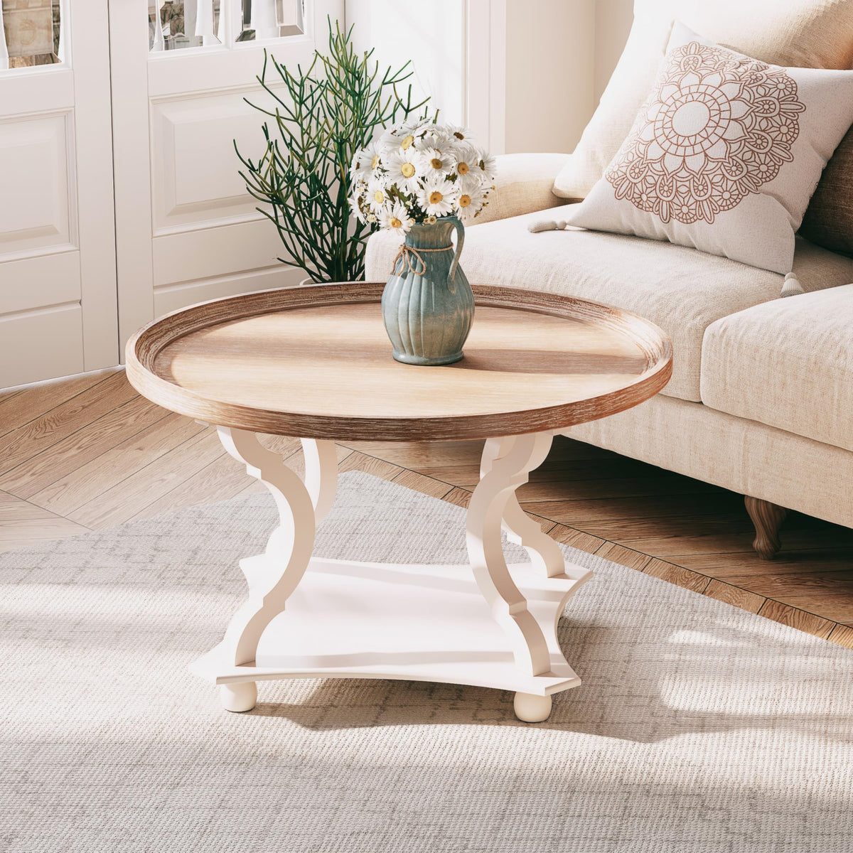 Round Wood Coffee Table A822