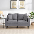 Light Gray 2-seat Upholstered Sofa with 2 Pillows V976