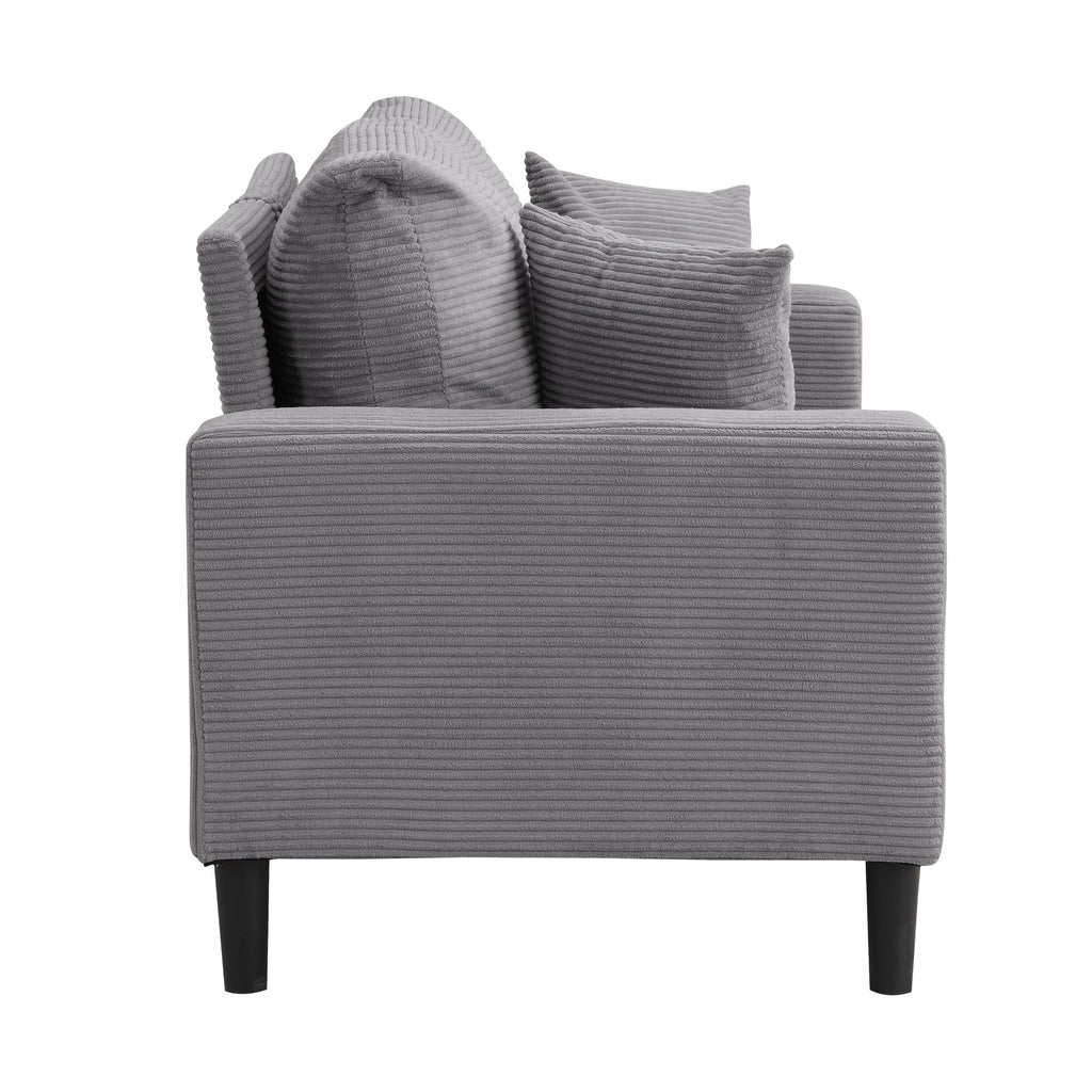 Light Gray 2-seat Upholstered Sofa with 2 Pillows V976