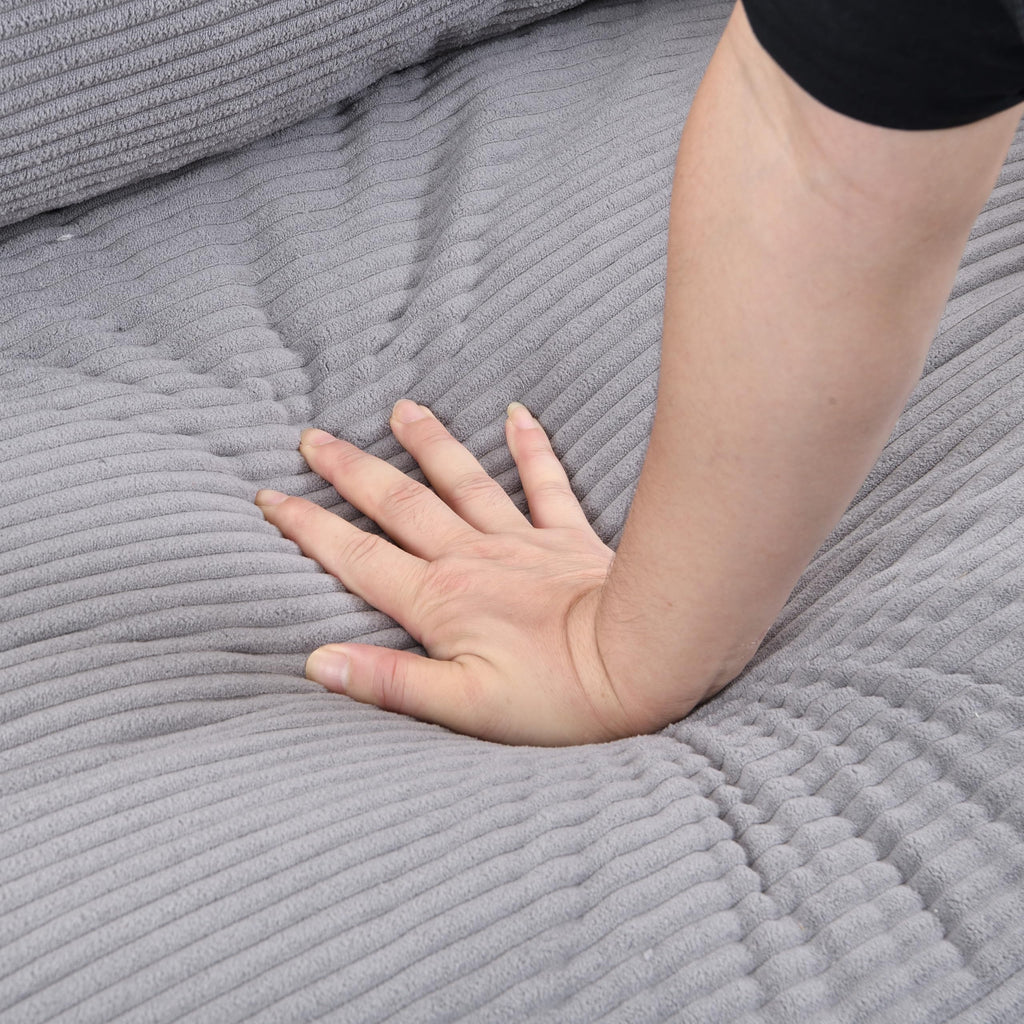 Light Gray 2-seat Upholstered Sofa with 2 Pillows V976