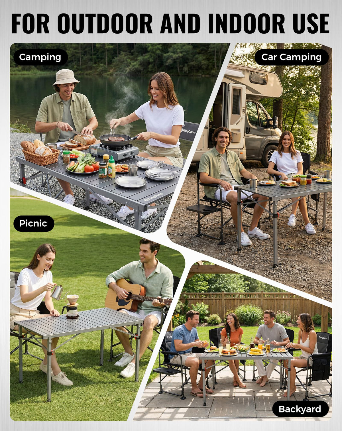 Adjustable Aluminum Camping Table W779785